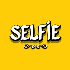 Taking Selfie Photo on Smart Phone vector image.