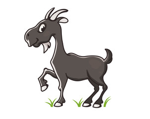 Fototapeta na wymiar Grey goat illustration