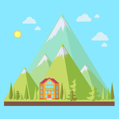 Mountain resort illustration