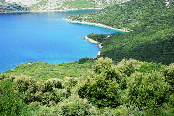 Fototapeta na wymiar The beautiful blue seas of the Croats