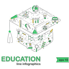 Education line infographic.