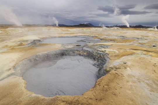 Namaskard thermal area, Hverarond, near Lake Myvatn, North area, Iceland