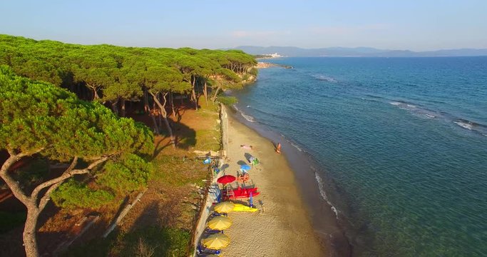 Beautiful aerial view of Tuscany coast in summer, Italy