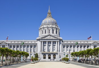 City Hall and Civic Centre, built in 1915 in the French Baroque style by architects Brown and Bakewell, San Francisco, California