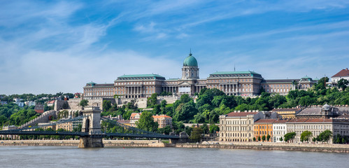 Fototapeta na wymiar National Gallery overlooking the Danube River in Budapest