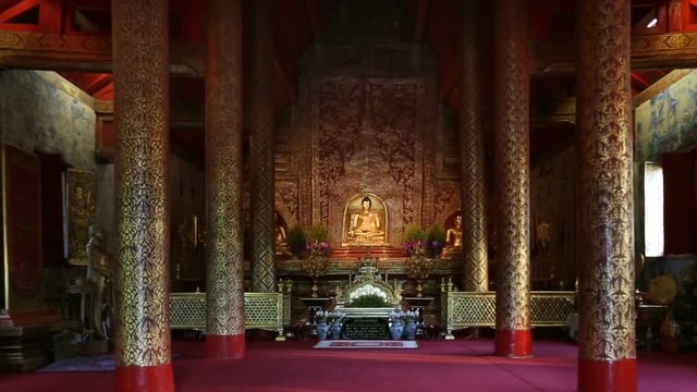 Phra Singh buddha statues  ,Chiangmai Thailand. (zoom shot)