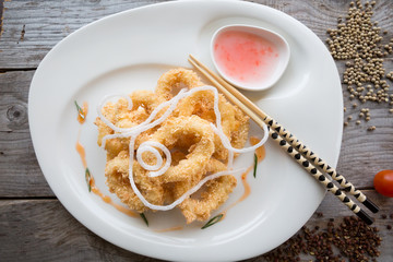 Fried squid rings