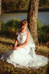 Bride portrait on nature