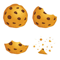 Chocolate Chip Cookies In Different Eating Stages - 113088745