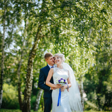 Beautiful wedding couple is enjoying wedding