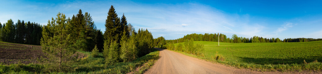 Fototapeta na wymiar dirty road panorama