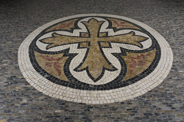 Mosaik in Straßenpflaster