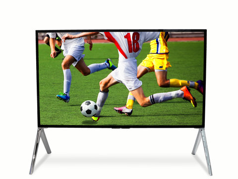 Smart tv led monitor isolated on white background