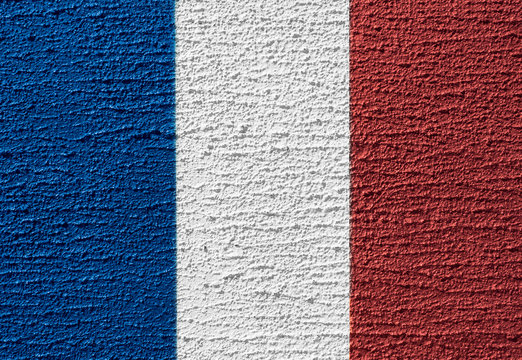 Concept design of France flag by color painting on the concrete