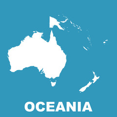 Australia and Oceania map. Flat vector © Lysenko.A