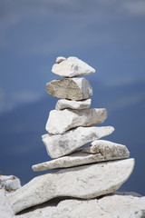 Stones sign on mountain path