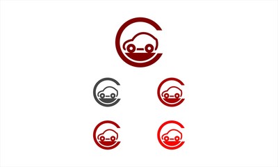 C letter Taxi Icon logo
