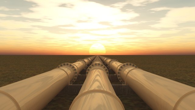 Pipelines bei Sonnenuntergang