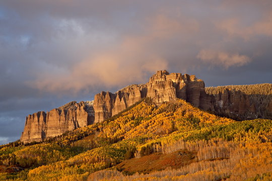 Fall sunset near Owl Creek Pass, Uncompahgre National Forest, Colorado