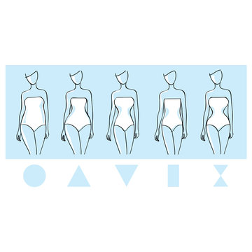 Inverted triangle female figure type vector. How to choose a