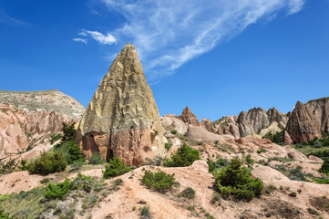 Fototapeta na wymiar Rocks in form of huge phalli valley Love, Cappadocia, Turkey
