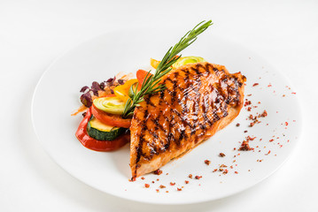 chicken steak with vegetables