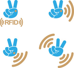 RFID - Implantable Radio Frequency Identification tag Icon Sign Symbol Pictogram