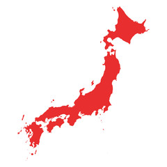 Japan Vector Map on white background