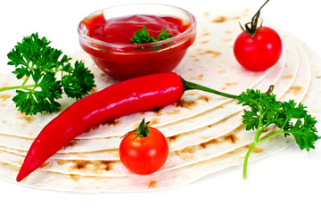 Armenian Lavash with Tomato Adzhika