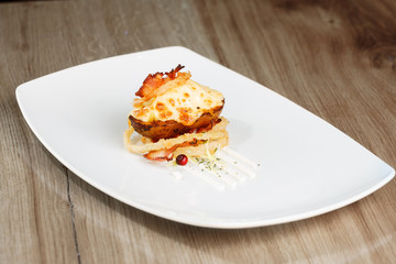 Hot Baked Potato with cheese and bacon
