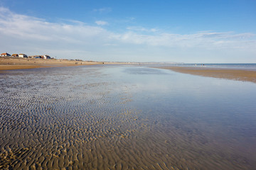 Low tide in Pevensey bay, East Sussex, England