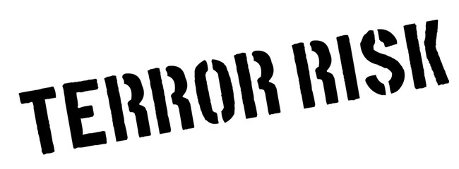 Terror risk black rubber stamp on white