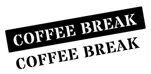 Coffee break black rubber stamp on white