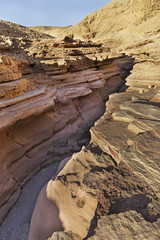 Fototapeta na wymiar Red canyon in mountains of Eilat