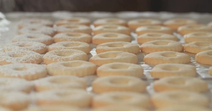 Powdered sugar added to butter cookies