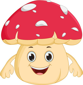 happy mushroom cartoon