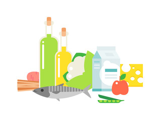Healthy food vector illustration.