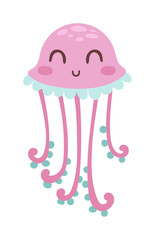 Jellyfish medusa vector illustration.