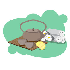 the concept of Spa procedure / tea service