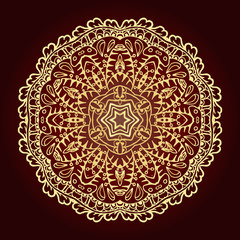 Mandala. Ethnic decorative element. Hand drawn backdrop. Islam, Arabic, Indian, ottoman motifs.