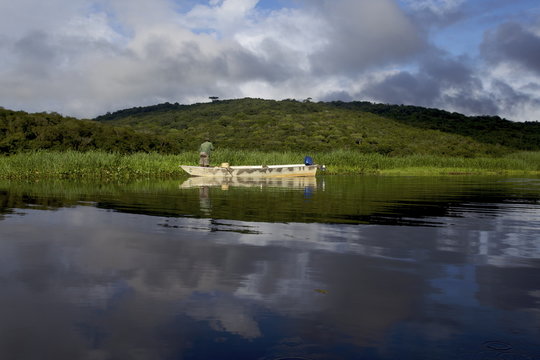 A fisherman in the everglades of Kaw, French Guiana