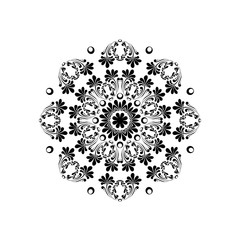Mandala element with flower. Ethnic ornament isolated on white, can be used for wallpaper interior design.