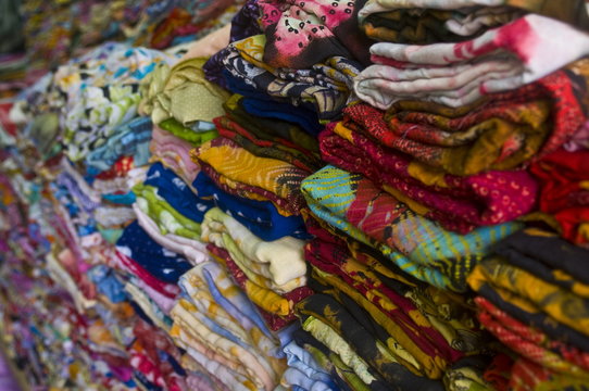 Colourful clothes for sale, Nouakchott, Mauritania