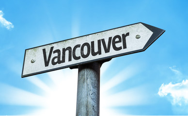Fototapeta premium Vancouver direction sign in a concept image