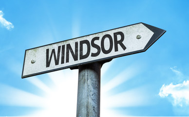 Windsor direction sign in a concept image