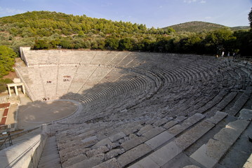 The ancient amphitheatre of Epidaurus, Peloponnese, Greece