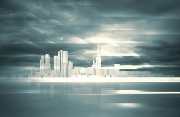 Abstract contemporary background. 3 d City
