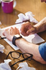 Businessman working on his paper