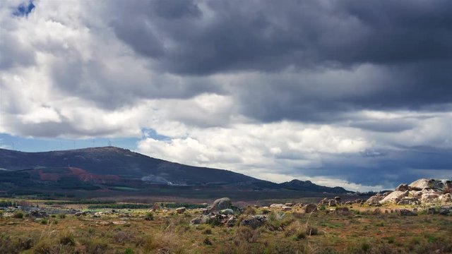 Clouds in the mountains landscape timelapse, there's a storm coming