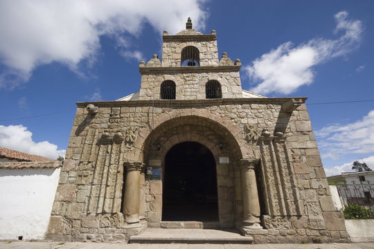 The chapel of La Balbanera dating from 1534, the oldest church in the country, rebuilt after the 1797 earthquake, near Colta Lake, south west of Riobamba, Chimborazo Province, Central Highlands, Ecuador